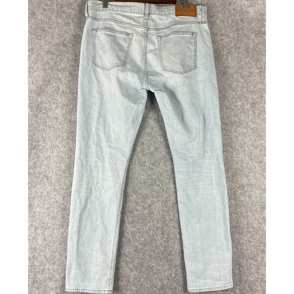 J. Crew 484 Slim Jeans Mens 35x32 Light Wash Distressed Stretch Preppy Casual - Picture 9 of 16